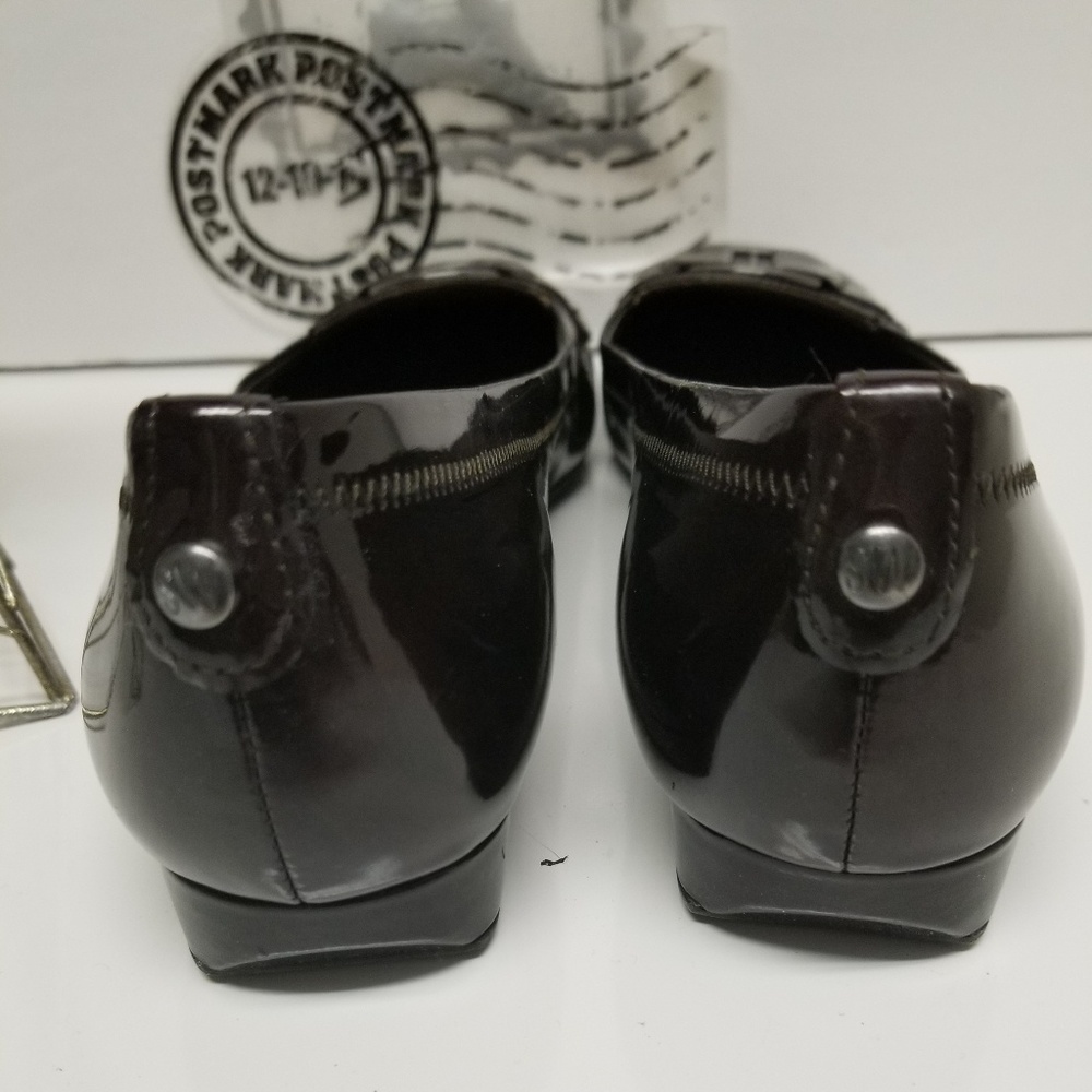 Stuart Weitzman brown silver buckle loafers - Picture 5 of 8